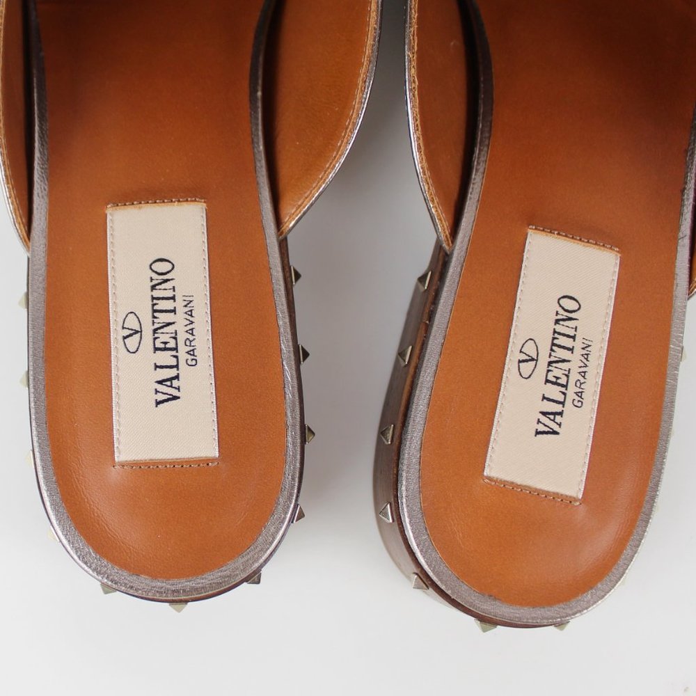 NEW VALENTINO GARAVANI Soul Rockstud Leather Flat/ Mule, EU 36.5 - Picture 11 of 16